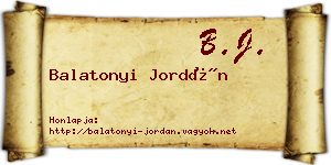 Balatonyi Jordán névjegykártya